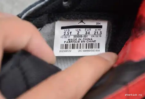 001 Jordan OG 1 Retro Bred High 001 Red Banned Black Air 555088  555088 Kid Kids  0513